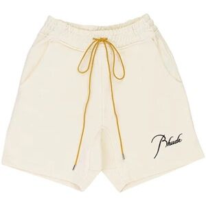 RHUDE Script Streetwear Cream Men's Shorts size Large Made in USA